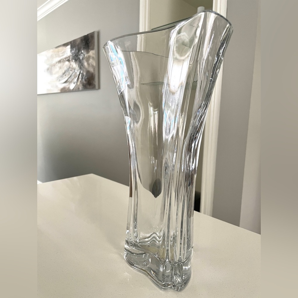 Elegant Tall Clear Glass Vase